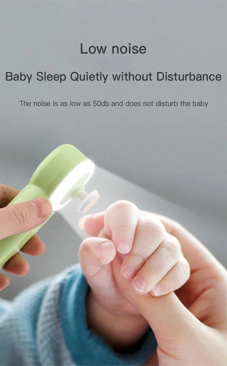 Luminous Rechargeable Newborn Electric Nail Clipper Baby Anti-clamping Scissors Baby Nail Scissors Set Baby Nail Grinder