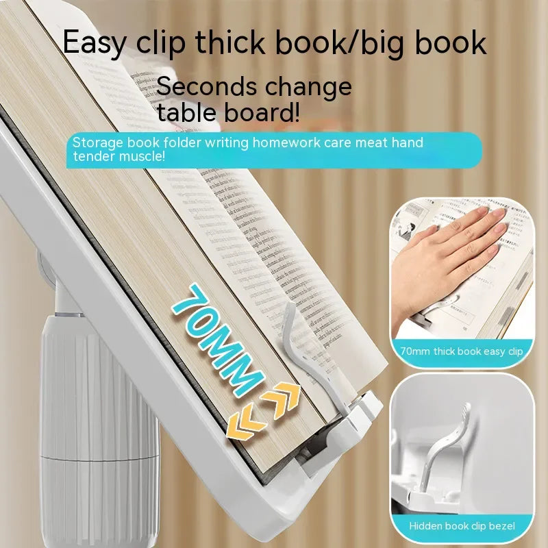 Oatsbasf Floor Reading Stand 43-78cm Height Adjustable Tablet Stand Book Shelf Liftable Reading Table  Foldable iPad Holder