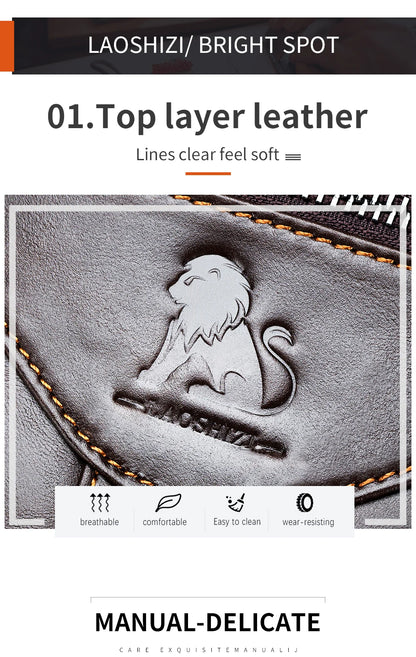 Men's crossbody bag, fashionable leather bag, trendy retro men's top layer cowhide shoulder bag