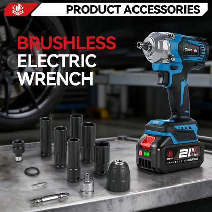 ONEVAN 1200N.M Torque Brushless 4 Gears Electric Impact Wrench 1/2 inch Cordless Screwdriver Tool for Makita 18V Battery Pin
