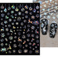 1sheet 3D White Snowflakes Nail Stickers for Christmas Winter Snow Flower Self-adhesive Nail Art Decals DIY Manicure Decorations