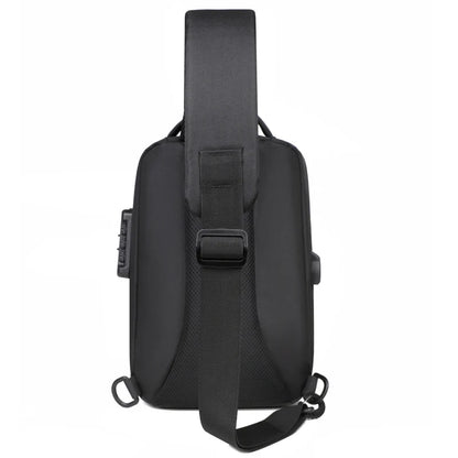Anti-theft Combination Lock Chest Packs With USB Charging Port Fashion Business Men's Crossbody Bag Travel Storage Shoulder Bag