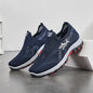 Men's lightweight slip-on sneakers - non-slip casual shoes suitable for hiking, daily wear, and outdoor adventures, black low-top fabric design, with synthetic sole, round toe, ideal for spring and autumn, hiking gear