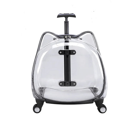 Pet Trolley Case, Fully Transparent Cat Case, Breathable Space Cabin Cat Bag, Outdoor Bag, Portable Small Dog Bag