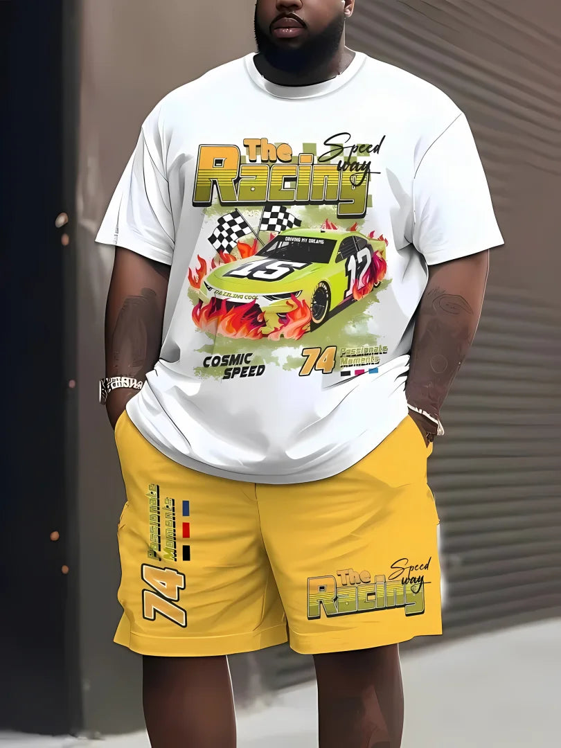 Hot Selling Men's Breathable Casual Short-Sleeved Shorts Set 3D Printed Outdoor Urban Street Top Shorts Casual Two-Piece Set