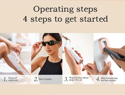 IPL Hair Removal with Ice Cooling Care Function for Women Permanent,999,999 Flashes Painless IPL Hair Remover Device