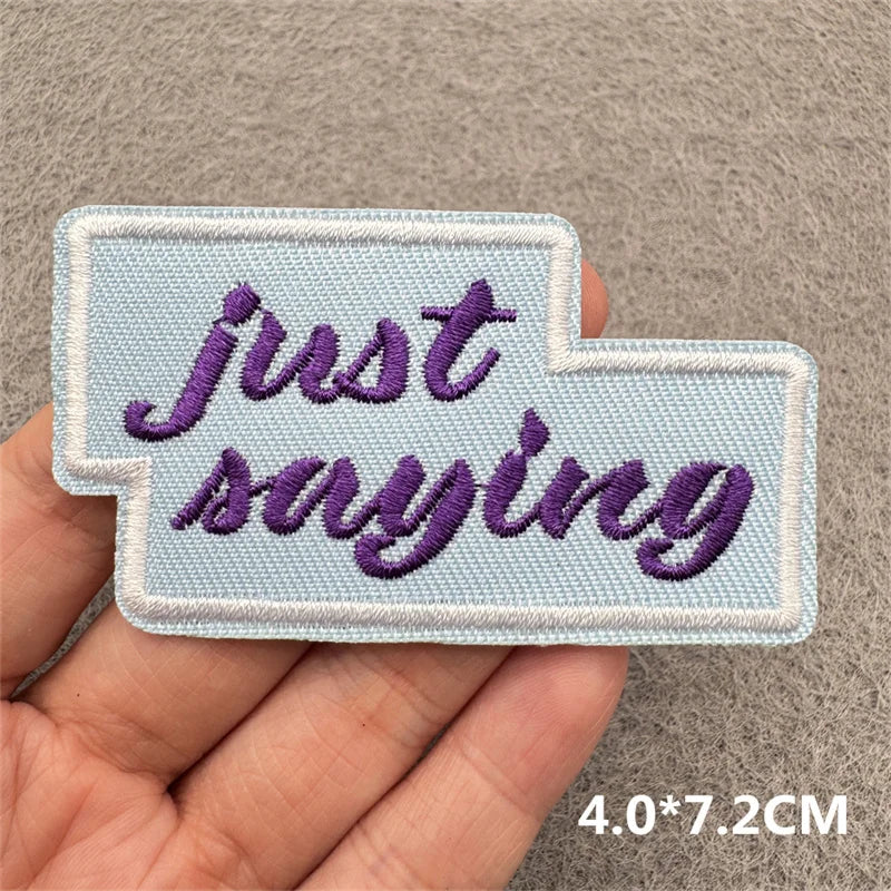 Cartoon Embroidered Patches For Clothing Slogan Letters Embroidery Patch For Clothes Iron On Patches On Clothes Jackets DIY
