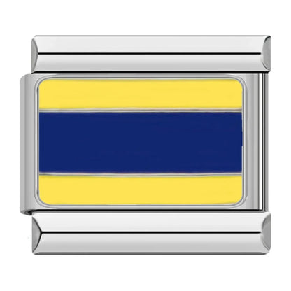 Hapiship Fashion Navy Ship International Maritime Signal Code Nautical Flag Charm Links Fit 9mm Stainless Steel Bracelet DJ391
