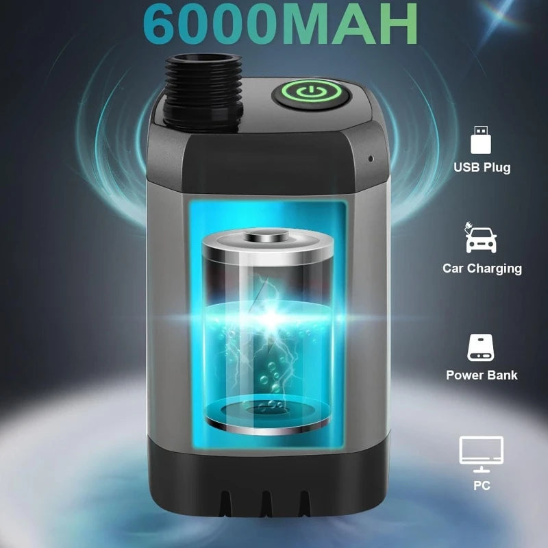 Portable Camping Shower Equipment 6000mAh Rechargeable LED Display Screen Outdoor Simple Electric Mobile Shower Set