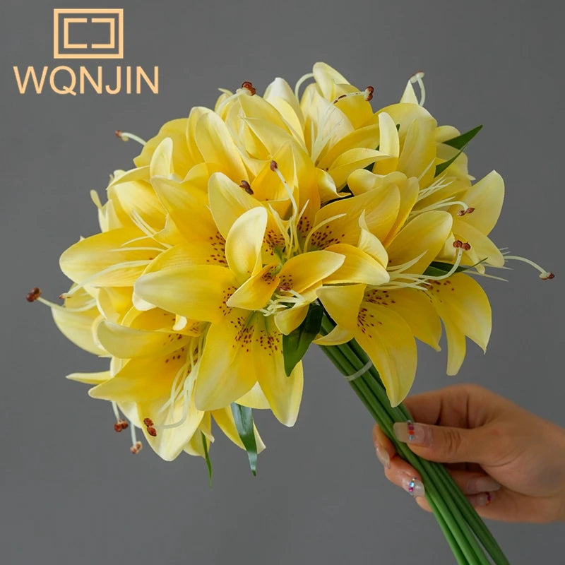 1 Bundle Of 20 Lily Simulation Flowers For Home Decoration, Dining Table, Living Room Decoration, Decoration, Fake Flowers