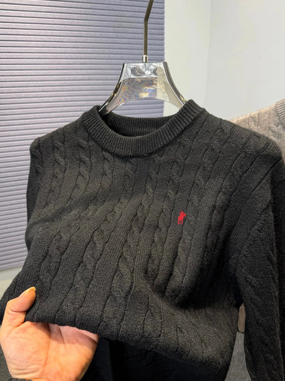 Designer Brand Pony Embroidery Fashion Sweater Men's Classic Paul Fashion Jacquard Autumn/Winter Round Neck Warm Knitted Pullove
