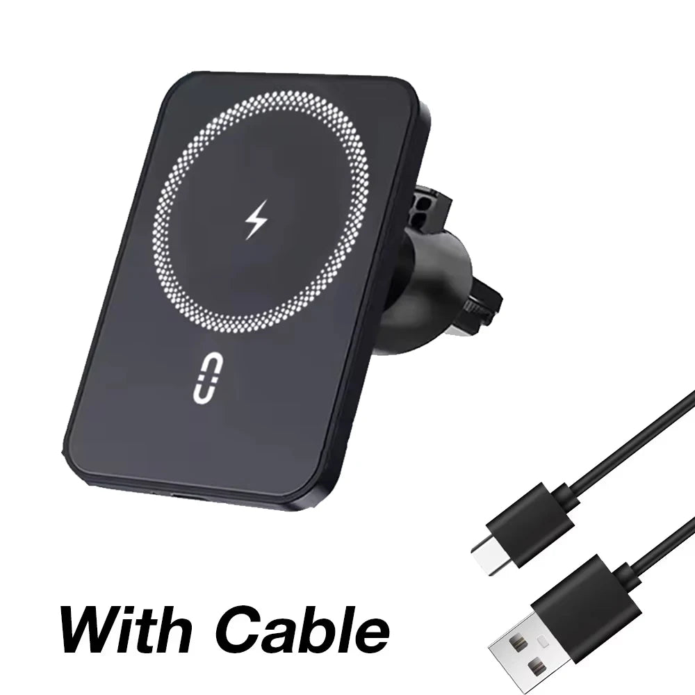 Car Air Vent Phone Holder Stand Magnetic Wireless Charger For Magsafe iPhone 17 16 15 14 13 12 Pro Max XS 360 Rotation Mount Pad