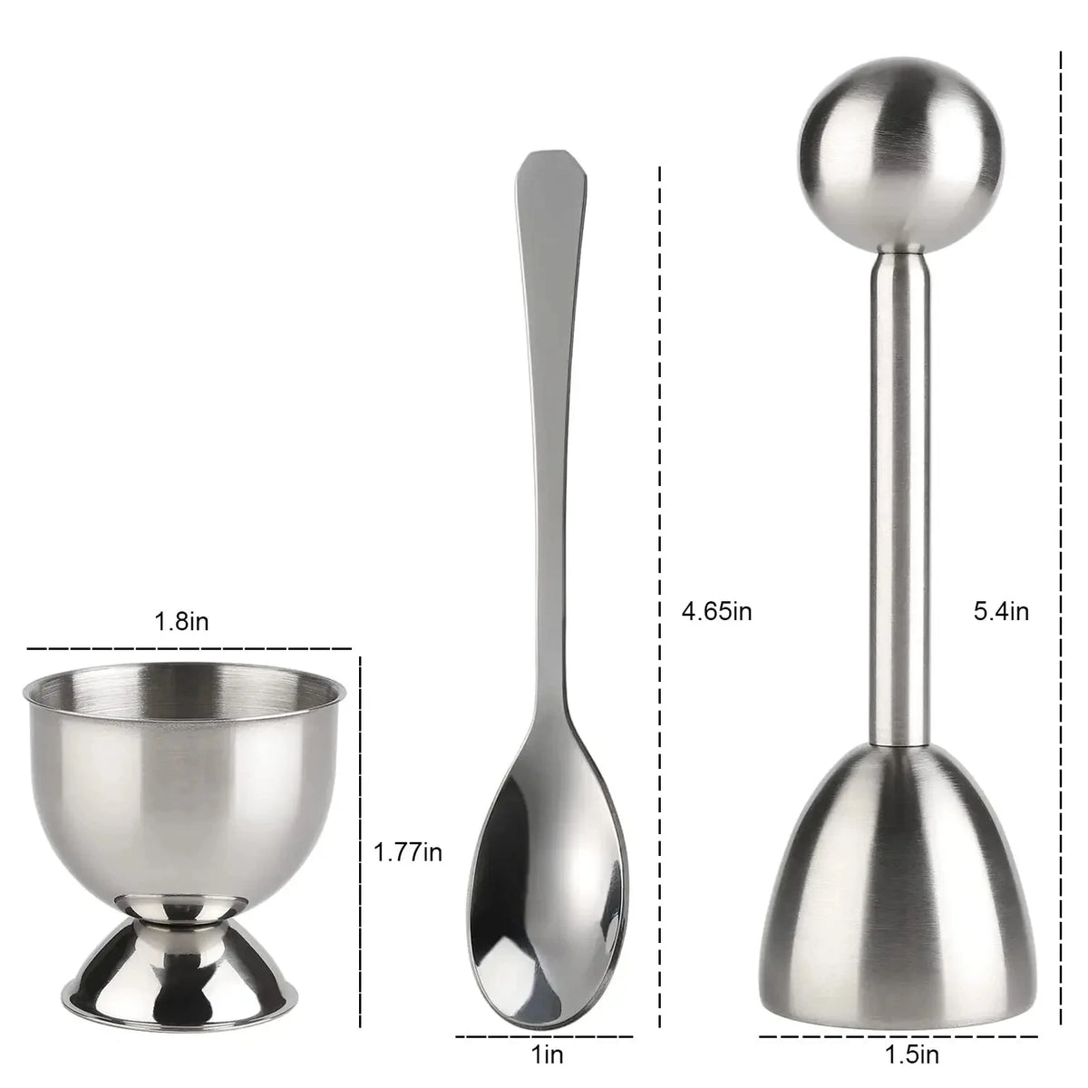Creative Egg Opener Egg Shell Opener With Egg Tray Set and Spoons Stainless Steel Opening Egg Breakfast Tool Kitchen Accessories