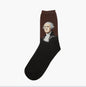 1 Pair Autumn Winter Retro Men Socks Couple Socks New Art Van Gogh Mural World Famous Oil Painting Series Funny Socks