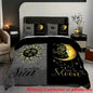 Boho Sun And Moon Duvet Cover Set Black White Floral Bedding Set Bohemian Exotic Comforter Covers Queen Bedroom Decor All Season
