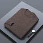 Classic Solid Color Men's O-neck Sweater Autumn Winter 100% Merino Wool Knitted Pullover Long Sleeve Warm Loose Casual Men Tops