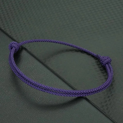 Minimalist Handwoven Rope Bracelet Unisex Sliding Adjustable 4 Styles Chroma 2mm Ethnic Cord Braclet Couple Casual Daily Jewelry