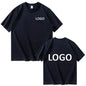 European Size 100% Pure Cotton Custom Men's T-Shirt Front and Back Logo Text Photos, Summer Breathable Short Sleeved Top2025
