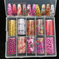 New Flower Nail Foils for Transfer Paper Stickers Floral Adhesive Fruit Nails Wraps Fish DIY Water Marble Nail Art Decorations