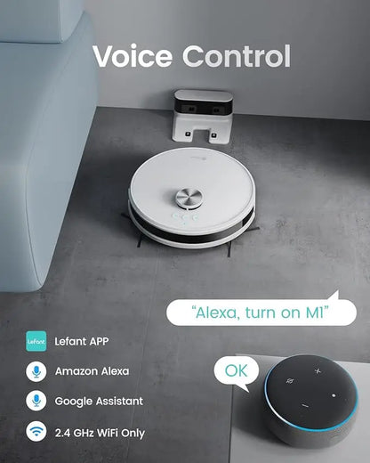 Lefant M1 LDS Robot Vacuum Cleaner with Multi Plane Mapping, 4000Pa Suction,Schedule, App/Alexa Control, for Pet Hair