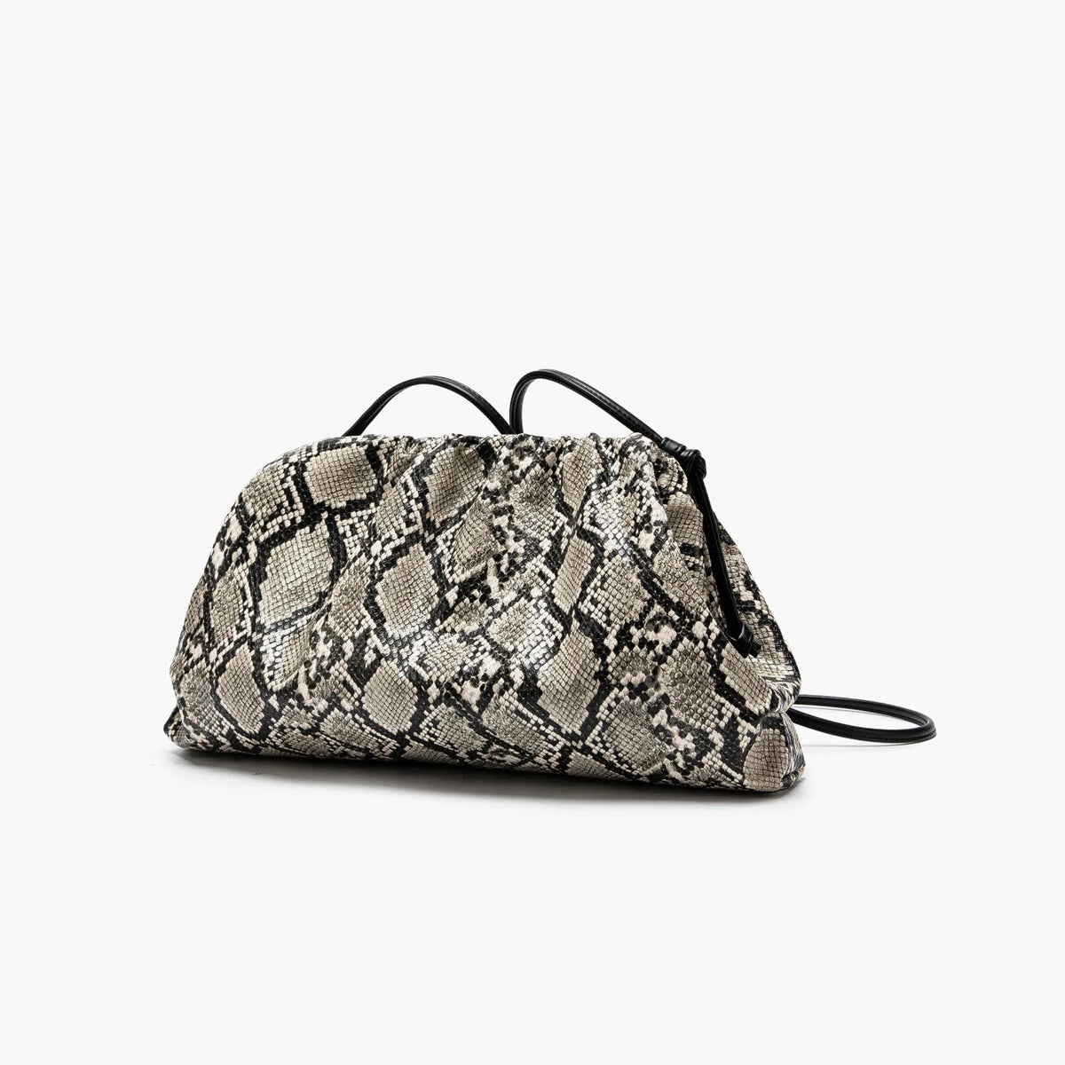 Ruched Serpentine Dumpling Bags for Women Pouch Handbag Cloud Clutch Snake Pattern Shoulder Crossbody Bag Luxury Designer Bag