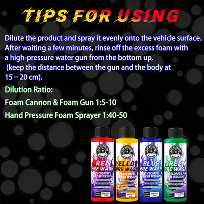 Colored Car Pre Wash Solution Magic High Concentration Foam Car Wash Shampoo Auto Detailing Accessory Super Cleaner