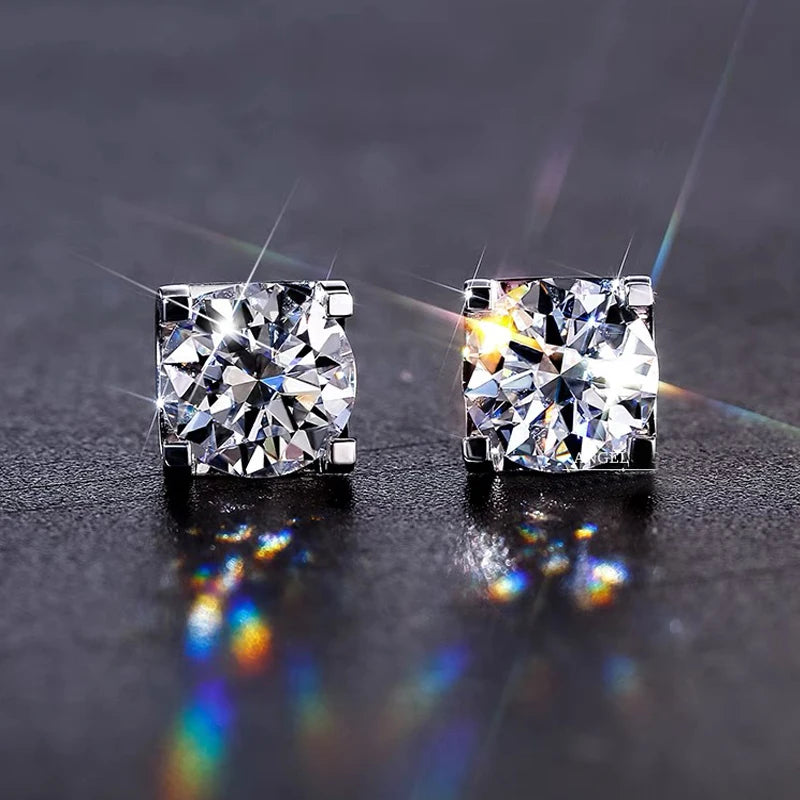 18K Plating Earrings S925 Sterling Silver D Color VVS1 Zircon Earring Stud for Women As Shinning As Diamond Wedding  Jewelry