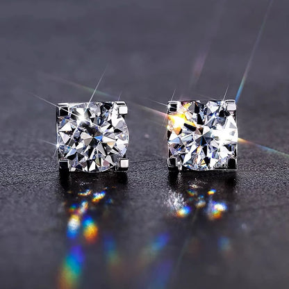 18K Plating Earrings S925 Sterling Silver D Color VVS1 Zircon Earring Stud for Women As Shinning As Diamond Wedding  Jewelry