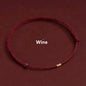 Hand Braided Red Rope Bracelet Copper Lucky Bead Hand Rope Couple Bracelet Simple Buckle Ethnic Original Female Accessory