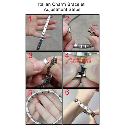 GEMOSA 9mm Width Italian Charm Bracelet Fashion Stainless Steel Bangle Elastic Link Chain High Quality Factory DIY