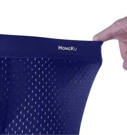 Brand Boxers Man Summer Thin Ice Silk Breathable Men Underpants Soft Touch Men's Briefs 3D Cutting U Pouch Design Underwear Man