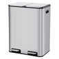 2 * 30L Stainless Steel TrashCan Dual Classification Foot Pedal Bins - Soft Close Lid/Removable Liner Buckets Recycling Solution