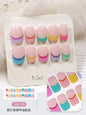 16/20/22Tips Semi-Cured Gel Nail Wraps Full Cover Manicure DIY Waterproof Long Lasting Gel Nail Stickers set for UV Lamp Need