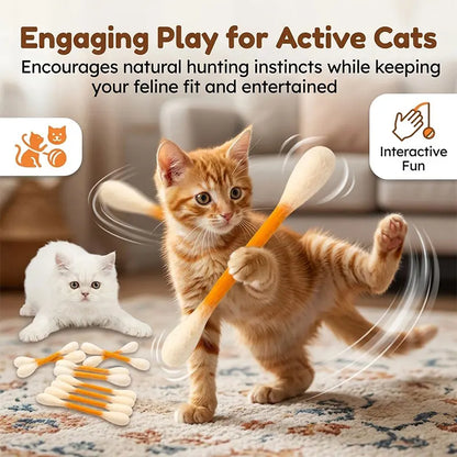 Cotton Swabs Cat Toys with Catnip Kitten Chew Sticks for Indoor Boredom Durable Dental Teething Ropes cat Lover Gift Accessories