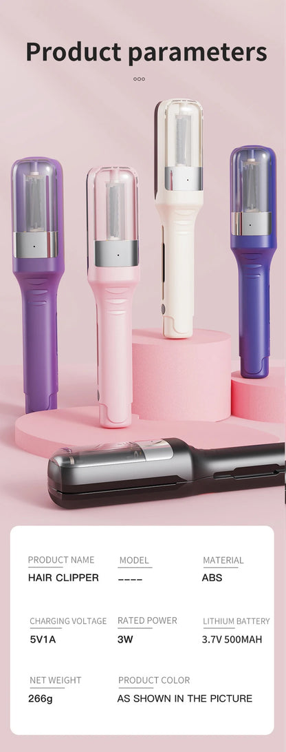 Hair Ends Trimmer Split Remover Dry Damaged Brittle Professional Automatic Trim Split for Women Cordless Hair Cutting Machine