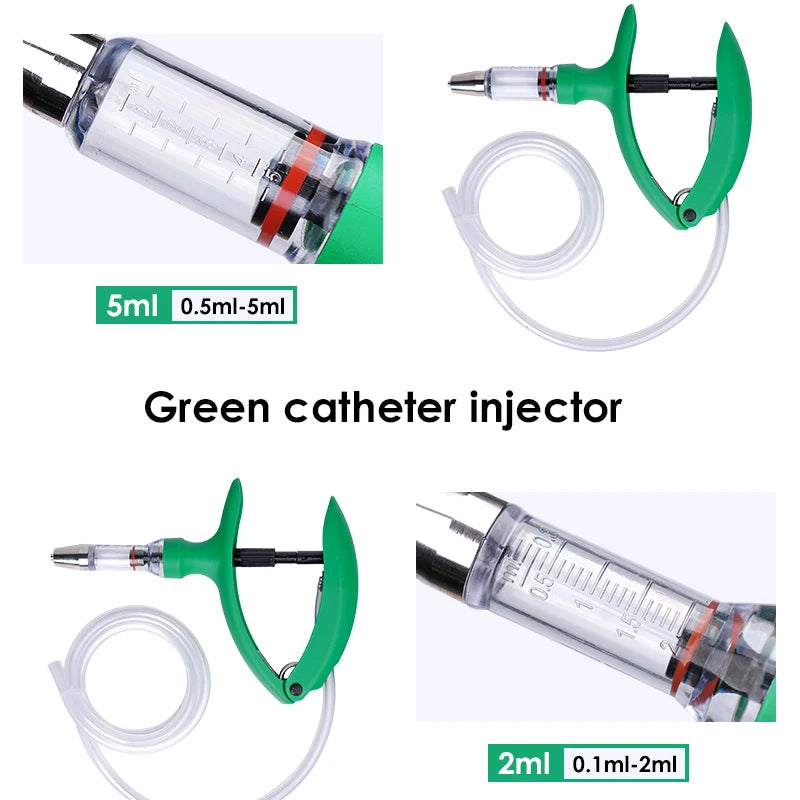 2ml/5ml Poultry Automatic Syringe With Needle Adjustable Continuous Animal Injector Vaccine Injection Veterinary Pig Cattle Tool