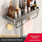 YM No-Drill Installation Bathroom Showerhead Storage Rack Tray Rain Shower Rod Holder Lift Bracket for Bathroom Organization