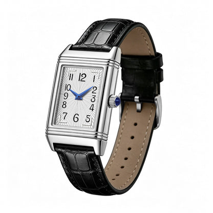2025 Hot Sale Retro Niche Temperament Slide Design Leather Quartz Square Exquisite and Versatile Digital Watch 21mm