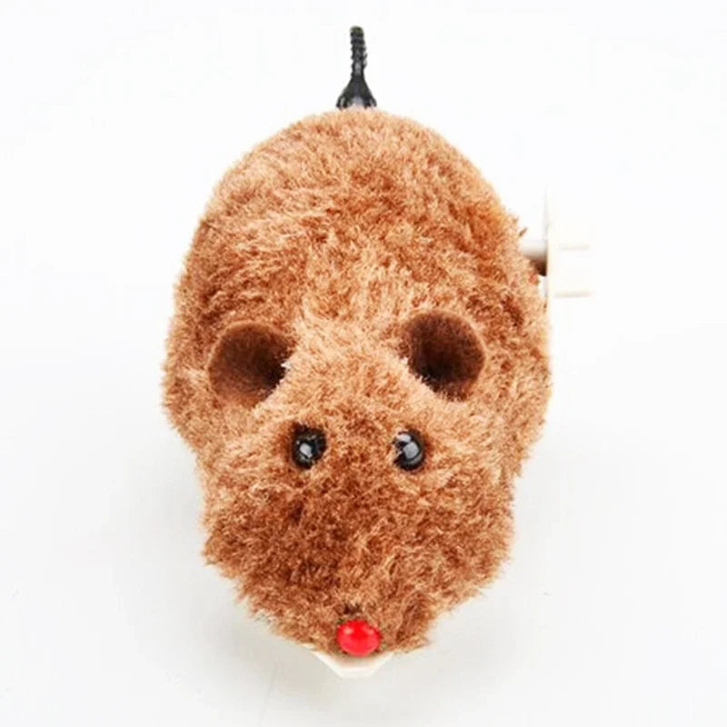 Wireless Winding Mechanism Mouse Toy for Cats and Dogs, Pet Trick Playing Toy, Plush Rat, Mechanical Motion Rats