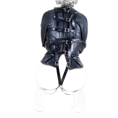 Female Sofe Leather Adjustable Binder Bondage Straitjacket Binding Slave Lockable Coat For Women Erotic Cosplay Adult BDSM