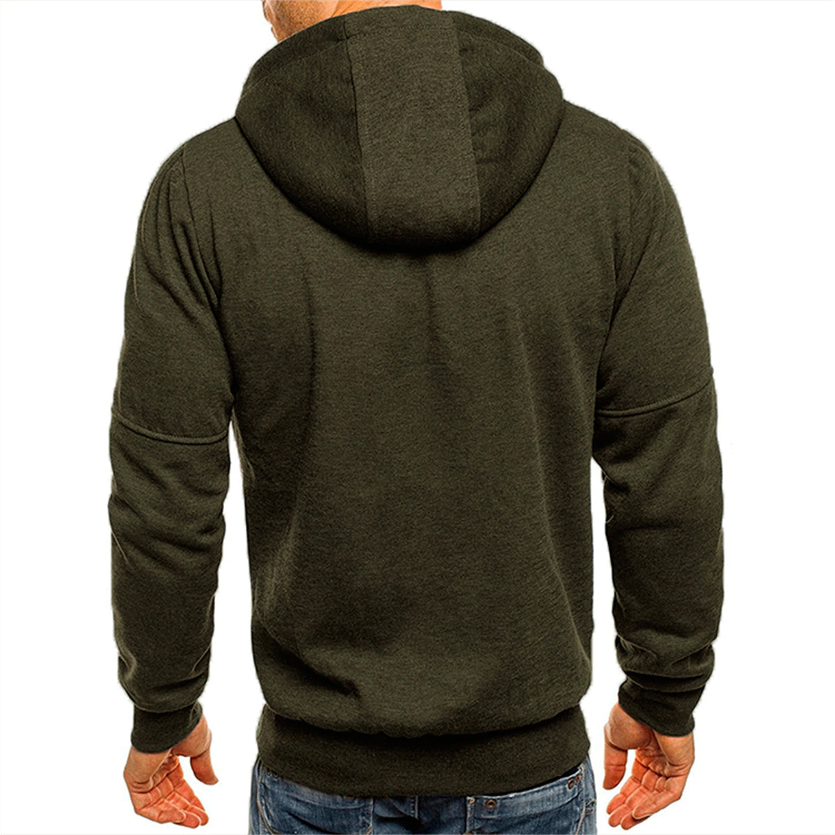 Solid color men's hooded jacket Casual long-sleeved hoodie Zipper Gym sports hoodie Spring Fall