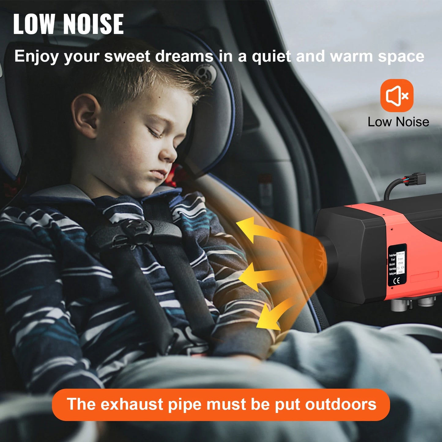 SucceBuy 2KW Diesel Air Heater 12V Diesel heater Parking heater with Silencer Car Heater with LCD switch for Car Bus RV Truck