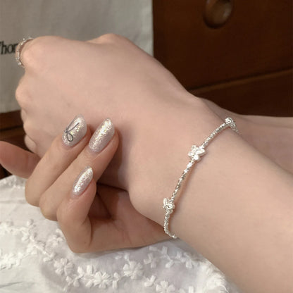 VENTFILLE 925 Sterling Silver Butterfly Bracelet for Girl Bead String Design Insect Fashion Versatile Jewelry Gift Dropshipping