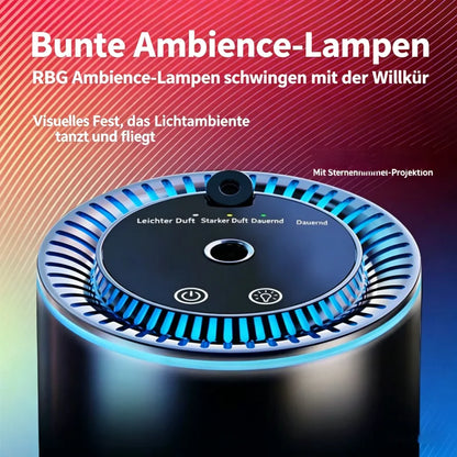 Auto smart fragrance machine, automatic spray function, aluminum alloy, starry sky atmosphere light, suitable for car and home