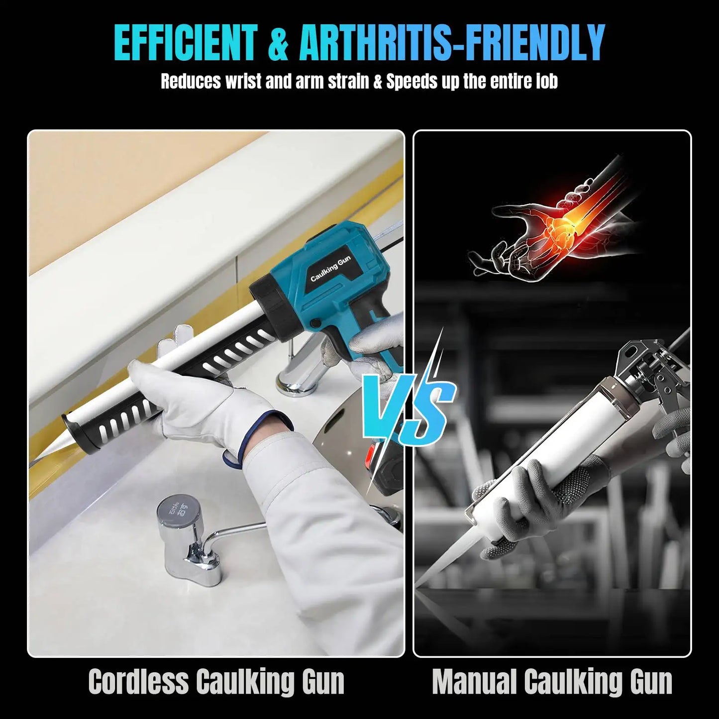 Electric Glue Gun Glass Glue Caulking Gun 4 Speeds Cordless Doors and Windows Electric Sewing Glue Tool for Makita 18V Battery