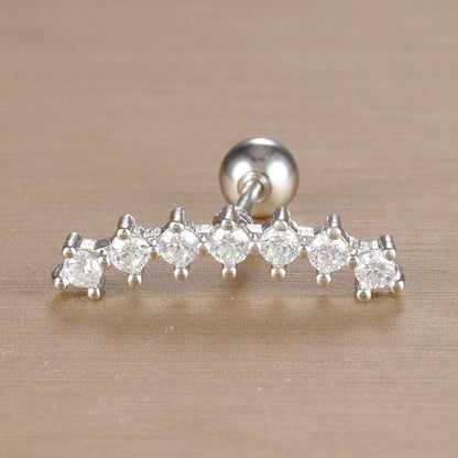 1PC 316L Stainless Steel Geometry Stud Earrings For Women Fashion Star Moon Lobe Daith Helix Cartilage Earring Piercing Jewelry