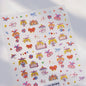5D Pudding Jelly Dessert Fruit Cherry Pink Claw Print Bowknot Tie knot Love Heart Stars Nail Art Sticker Adhesive Manicure Decal
