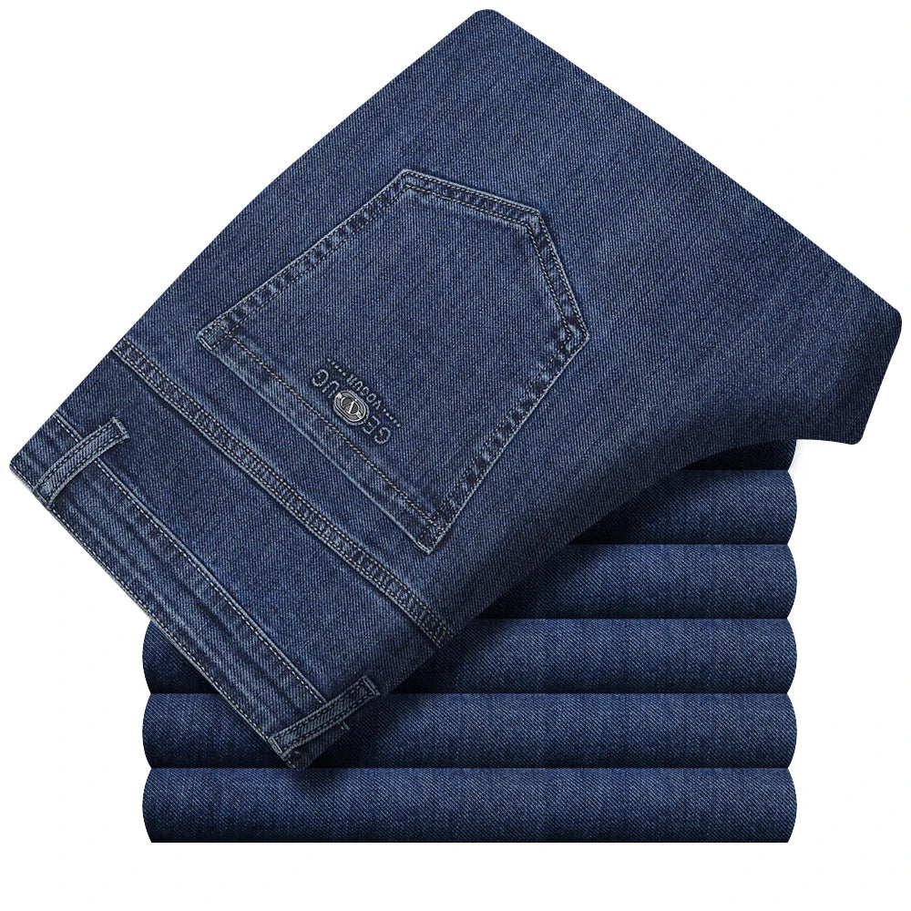 High Waist Denim Jeanse For Men Pants Plus Size 40 42 Fashion Designer Jeans Trousers For Men Street Wear Straight Loose Autumn