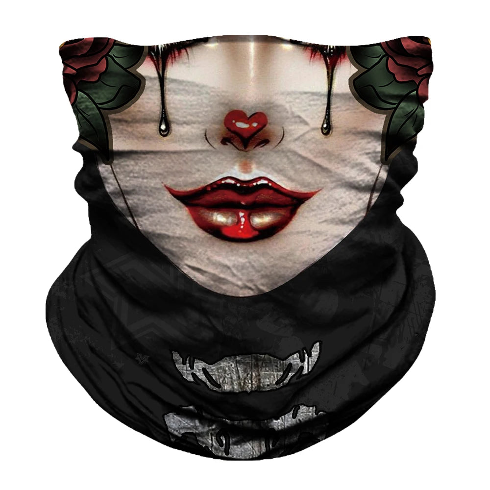 Seamless Snood Bandana Multifunctional Headwear Outdoor Sports Sun Protection Cycling Scarf Fishing Halloween Unisex Neck Mask