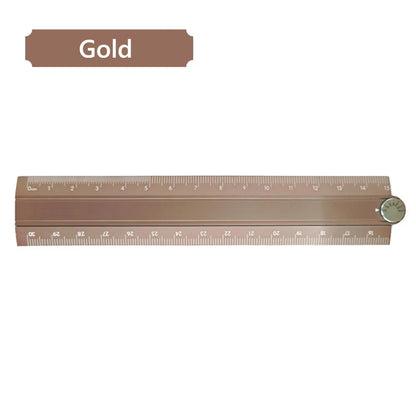 30cm Folding Ruler Drawing Measuirng Tool Aluminum Alloy Straight Ruler Multifunctional Metal Ruler School Office Supplies